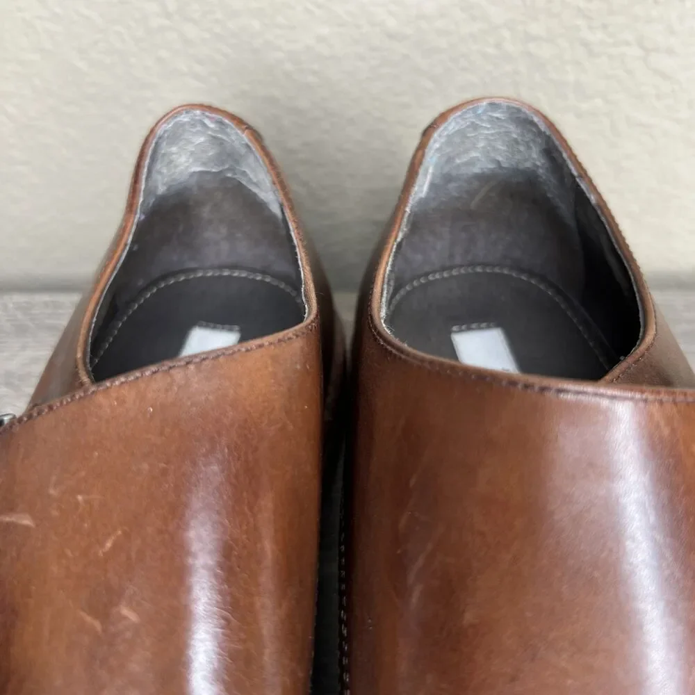 Joseph Abboud Men’s Brown Leather Double Monk Strap Shoe 11 Glenn